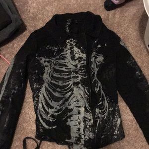 Lip service skeleton corset moto jacket
